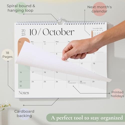 Vibrant Arc Horizontal 11x13.5 Inches Wall Calendar 2024-25, 18 Month Calendar July 2024 - December 2025 Colorful & Fun Monthly Themes 5