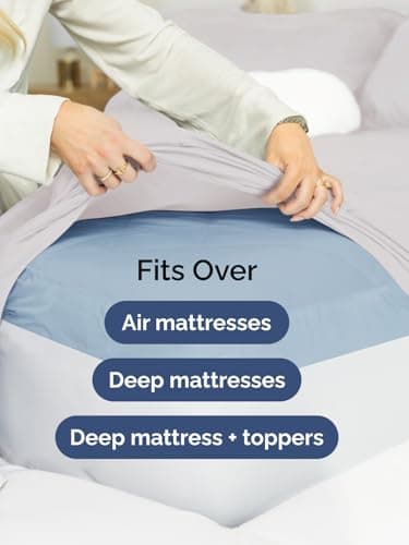 Extra Deep Queen Fitted Sheet - Hotel Luxury Single Fitted Sheet Only - Easily Fits 18 inch to 24 inch Mattress - Ultra Soft, Wrinkle Free with Extra Deep Pockets - Breathable & Comfy - French Grey 6