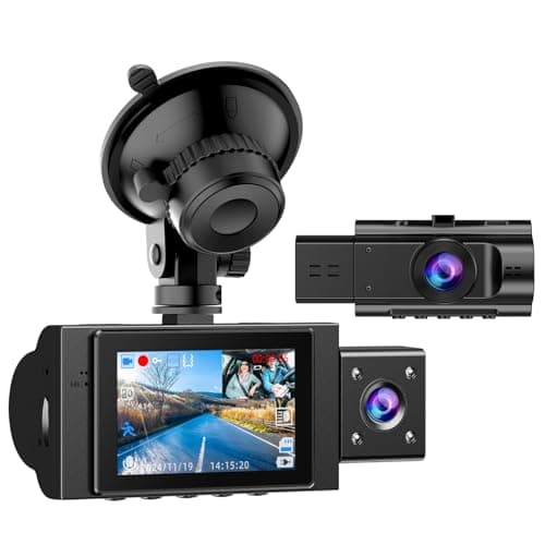 Dual Dash Cam Front and Inside FHD 1080P Dash Camera for Cars Dashcams for Cars with Infrared Night Vision, Car Camera Driving Recorder 24H Park Monitor Motion Detection G-Sensor for Taxi Uber