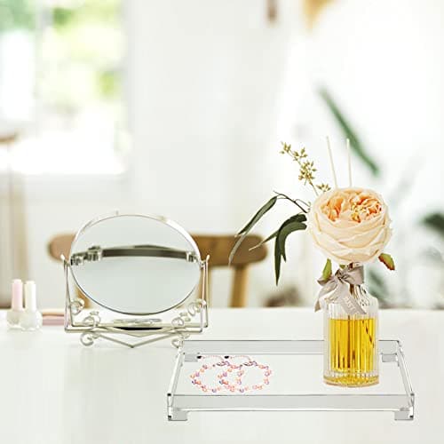 DELIPPLY Vanity Bathroom Tray, Acrylic Rectangle Decorative Catchall Organizer Storage Tray (Medium-Clear) 7