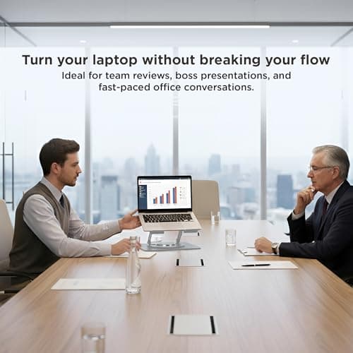 Uncaged Ergonomics Swivel Laptop Stand for Desk, Adjustable Computer iPad Stand for Desk w/ 360 Rotation, Portable Laptop Holder for Home Office Ergonomic Supplies 8