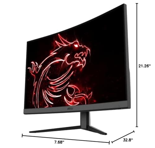 msi Optix G32CQ4 E2 QHD 1500R Curvature 16:9 Aspect Ratio Non-Glare Super Narrow Bezel 1ms 2560 x 1440 170Hz Refresh Rate Tilt Adjustment AMD FreeSync 32" Monitor,Black 10