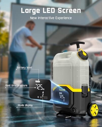 Fanttik NB8 Ultra Cordless Pressure Washer w/4.0 Gal Tank, Max 725PSI Electric Power Washer with 5-in-1 Nozzle, 20FT Hose, Adjustable Pressure, Power Cleaning for Car Washing, Patio 7