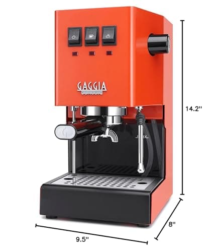 Gaggia RI9380/53 Classic Evo Pro Espresso Machine, Lobster Red, Small 7
