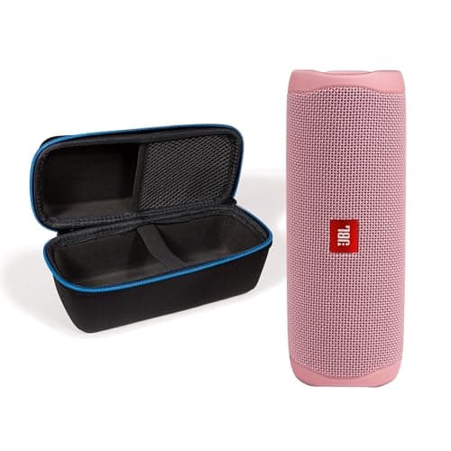 JBL Flip 5 (Pink) + Bundle with divvi! Protective Hardshell Case