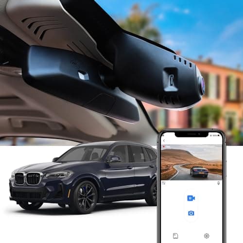 Fitcamx 4K Dash Cam Suitable for BMW X3 X3 M 2018-2024 M40i Sdrive Xdrive30i 30eG01 (HD2-6153), OEM Style, UHD 2160P Video, Built-in WiFi & APP, Loop Recording, G-Sensor, Plug&Play, 64GB Card