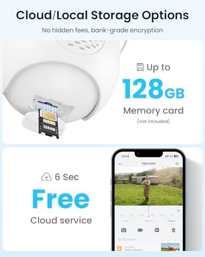 ieGeek 4G LTE Cellular Security Camera Wireless Outdoor, No WiFi Battery Powered Cameras with Solar Panel, 2K HD Color Night Vision, 2-Way Audio, 360° PTZ, PIR Motion Sensor(Subscription Required) 9