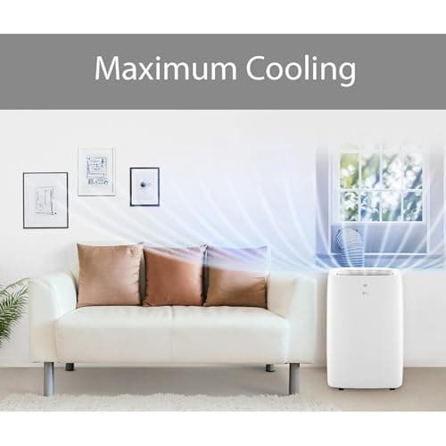 LG 7,000 BTU (DOE) 10,000 BTU (ASHRAE) Portable Air Conditioner, 115V, Cools 300 Sq.Ft. (12' x 25' Room Size), Quiet Operation, LCD Remote Control, and Window Installation Kit, White 6