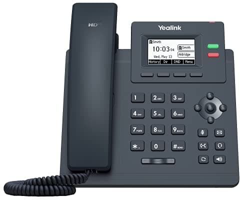 Yealink T31G IP Phone, 2 VoIP Accounts. 2.3-Inch Graphical Display. Dual-Port Gigabit Ethernet, 802.3af PoE, Power Adapter Not Included (SIP-T31G)