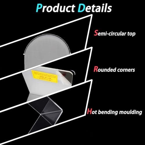 Merrynine Book Ends, 6 Pcs Acrylic Bookends for Shelves, Clear Book Holder, Plastic Bookends for Heavy Books, Book Stopper Organizer for Shelves, Desk, Office, School, 7.08"X4.72"X3.93" 5