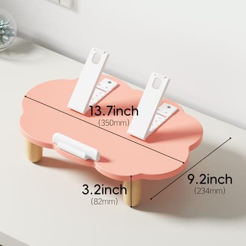 AFOOYO Adjustable Wood Laptop Stand, Ergonomic Height Angles Computer Stand, Cloud-Shaped Holder Riser Notebook Stand for Desk Compatible with Air, Pro, Dell, HP, Lenovo More 10-17.3" Laptops, Pink 7