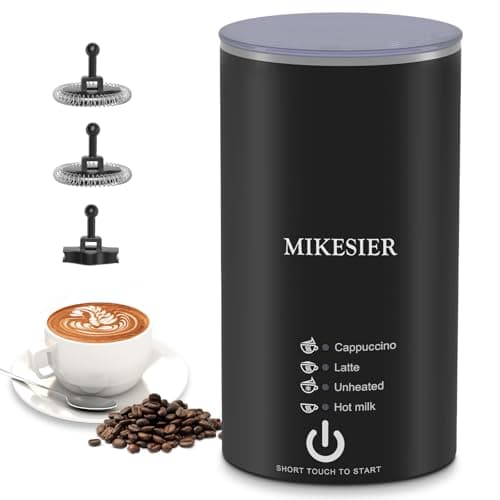 Milk Frother, 4 in 1 Electric Milk Frother and Steamer, Stainless Steel Automatic Hot and Cold Foam Maker with Temperature Control for Coffee, Latte, Hot Chocolate, Cappuccinos, Macchiato, Black