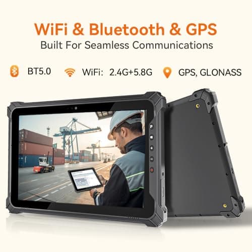 iEdge T10W-2D Rugged Windows Tablet, 10.1" Durable Industrial Tablet with Scan, 8GB+128GB, 4G LTE, GPS, BT5.0 Wi-Fi,Water-Proof, 700nit Sunlight Readable for Outdoor, Enterprise Work, Vehicle 7