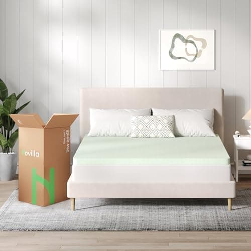 Novilla Mattress Topper Full, 3-Inch Gel Memory Foam Mattress Topper for Cool Sleep & Pressure Relief, Full Mattress Topper in a Box, CertiPUR-US Certified Foam, Green 7