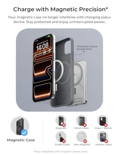 LISEN Ultra Slim MagSafe Power Bank,5000mAh Wireless Slim MagSafe Battery Pack,Magnetic Portable Charger,Magnetic Power Bank for iPhone 17 Pro Max Plus Air/16-12 Series,Gifts for Men Women 9