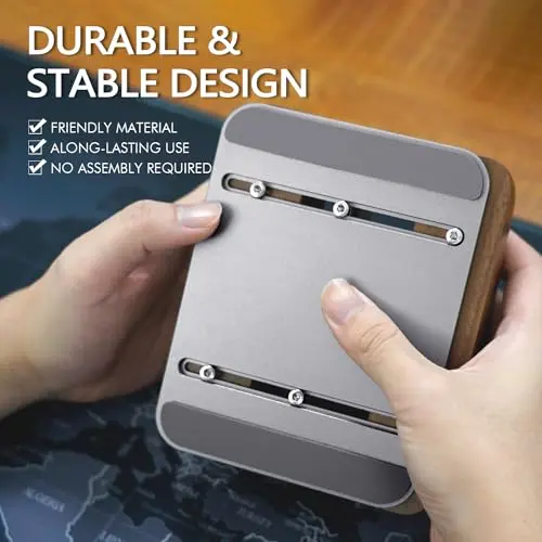 Dual Laptop Holder Vertical Laptop Stand, Natural Wood, Adjustable Dock, Wooden Laptop Stand, Vertical Laptop Holder for Desk, Widen Dock Fits All MacBook/Surface Pro 2 Devices (Black Walnut) 7