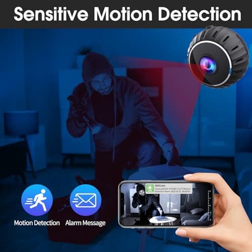 2K Mini Camera, HD Hidden Camera, WiFi Wireless Nanny Cam for Pet, Baby, Office Security, Micro Small Monitor Camera with App Control, Cloud Storage & SD Storage 7