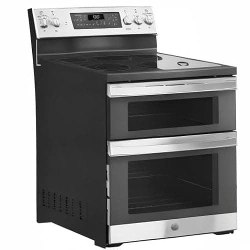GE 30 in. Freestanding Electric Double Oven Convection Range with Self-Clean and No-Preheat Air Fry – Slate (JBS86EPES) 7