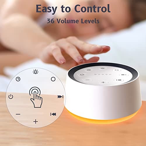 Brown Noise Sound Machine with 30 Soothing Sounds 12 Colors Night Light White Noise Machine for Adults Baby Kids Sleep Machines Memory Function 36 Volume Levels 5 Timers for Home Office Travel 6