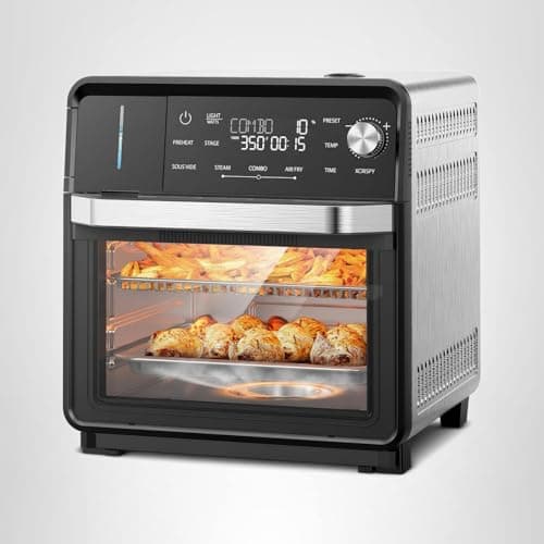 Nuwave Combi Steam Oven, Non-Toxic Stainless Steel Multi-Cooker with Air Fry, Sous Vide, Toast & More, 50-450°F Precision, 120 Presets, Moisture Control, Programmable, Easy to Clean, 16 quarts 10