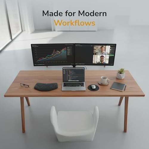 Mount-It! Dual Monitor Stand, Full Motion Desk Mount for 2 Screens up to 32” and 19.8 lbs Each, Tilt Swivel Rotate, VESA 75x75 & 100x100, Adjustable Dual Screen Arm with C-Clamp or Grommet 5