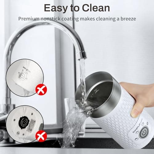 SIMPLETASTE Milk Frother, 4-in-1 Electric Milk Steamer, Automatic Warm and Cold Foam Maker and Milk Warmer for Latte, Cappuccinos, Macchiato, Hot Chocolate 5