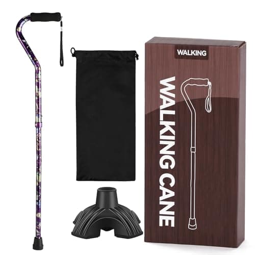 YOKABOZE Canes for Women & Men, Folding Cane for Stability, Adjustable Walking Cane for Seniors - Lightweight Collapsible Walking Sticks with Non-Slip Base & Offset Handle (Purple Glory) 7