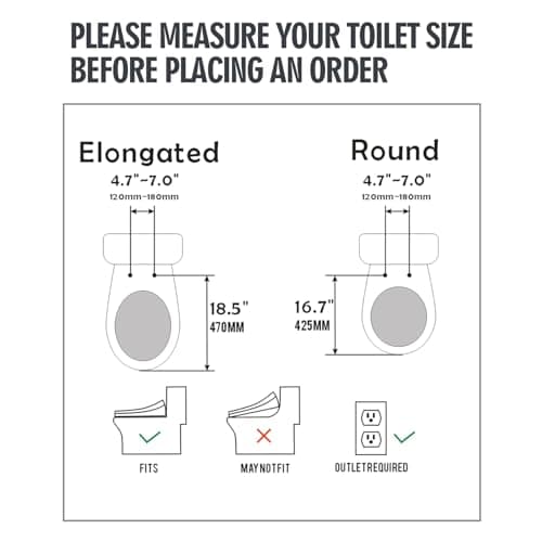 WLJBIDET Bidet Toilet Seat with Remote Control, Electronic Heated Bidet Seat with Adjustable Warm Water and Pressure, Warm Air Drying, Display Screen, Night Light, Slow Closed Toilet Lid, Elongated 9