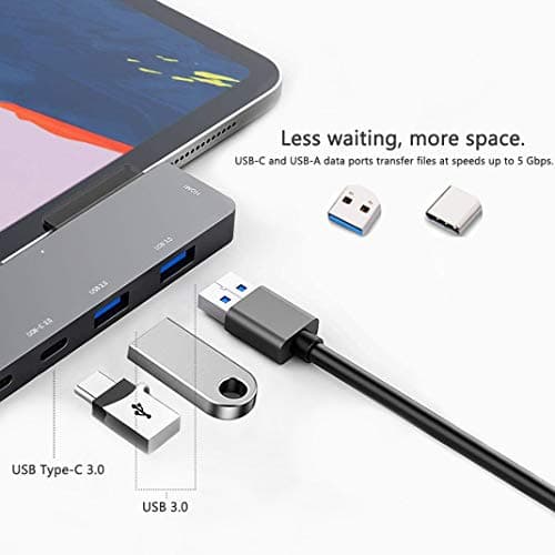 iPad Pro USB C Hub Adapter with 4K HDMI,3.5mm Jack,2 x USB3.0,PD 60W,USB C Data,SD/TF Card Slot,6in1 Adapter for M4 M2 M1 iPad Pro 11 12.9 2025-2018,iPad Air/Mini 6