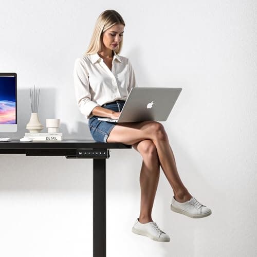 GallopFun Dual Motor Electric Standing Desk Frame for 43.3 to 70.8" Table Tops, 330lbs Weight Capacity,Ergonomic Standing Height Adjustable Base with Memory Controller,Black Frame Only 5