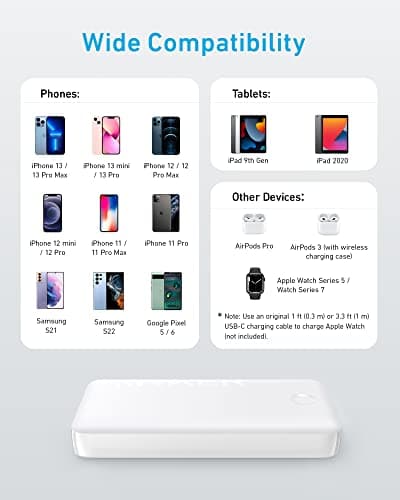 Anker Power Bank, 20,000mAh Portable Charger with 22.5W Max Fast Charging, 2 USB-A, 1 USB-C for iPhone 16/15/14/13/12 Series, Samsung, iPad Pro, AirPods, Apple Watch, and More 6