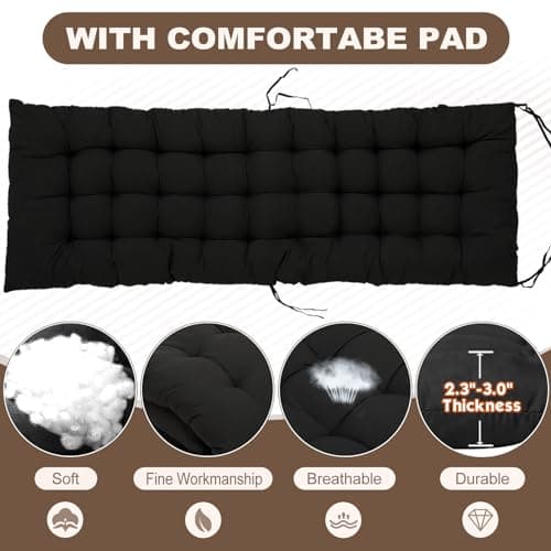 DoCred Comfy Folding Recliner Chair - Bedroom & Living Room, Patio Lounge Chair with Removable Cushion for Indoor Outdoor 7