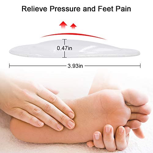 Dr.Foot Plantar Fasciitis Arch Support Shoe Insoles 5 Pairs, Thicken Gel Arch Pads for Flat Feet - Self-Adhesive Arch Cushions Inserts for Men and Women 6