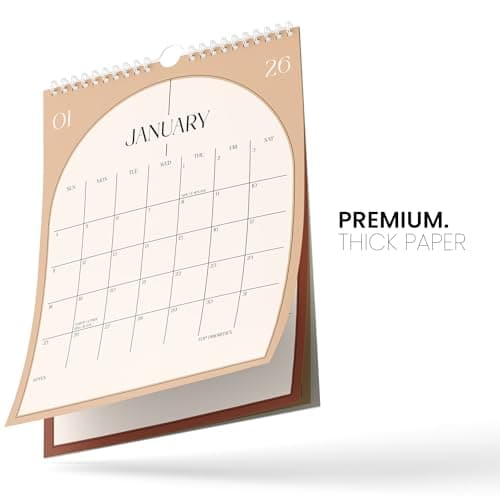 Karto Wall Calendar 2025 - Vertical 8.5x11 inch Runs Until June 2026 - Boost Your Productivity and Easy Planning with the Aesthetic Monthly Calendar - Boho Color 5