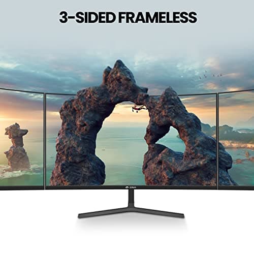 CRUA 24" Curved Monitor, FHD(1920×1080P) 100HZ, 99% sRGB Color Gamut Computer Monitors, Narrow Bezels on Three Sides, Blue Light Filter PC Monitor for Home, Office and Dormitory(HDMI, VGA)-Black 5