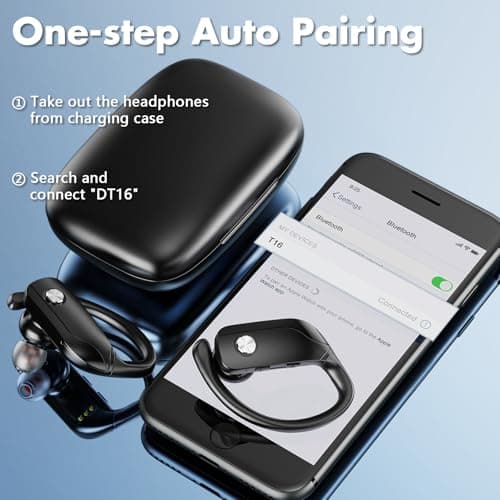 Caymuller Wireless Earbuds Bluetooth Headphones 48Hrs Play Back Sports Earphones with LED Display Built in Mic Deep Bass Stereo in Ear Waterproof Headset for Workout Gaming Running 6