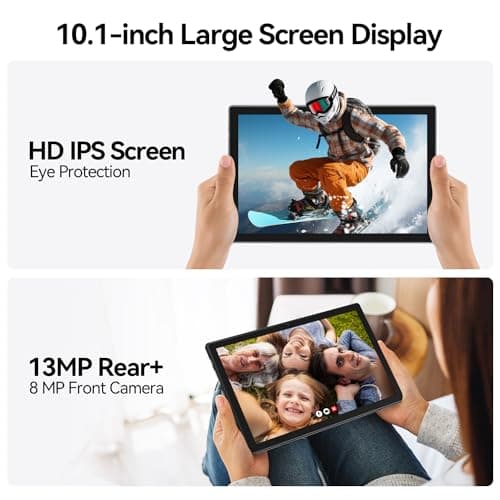 Android 13 Tablet 2025 Latest 10 inch Octa-Core Tableta, 128GB ROM+16GB RAM (8+8 Virtual)+1TB Expand, 5G WiFi Tablets with 13MP+8MP Camera, 8000 mAh Battery, 2 in 1 Tablet with Keyboard, Mouse, Case 6