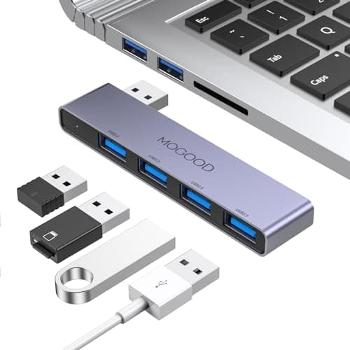 USB Hub for Laptop,MOGOOD USB Hub 3.0 USB Splitter Ultra-Slim Data Hub [Charging Not Supported] Multi USB Port Expander Type A Adapter Station for Laptop,Windows PC,Mac,Printer,Flash Drive,Mobile HDD