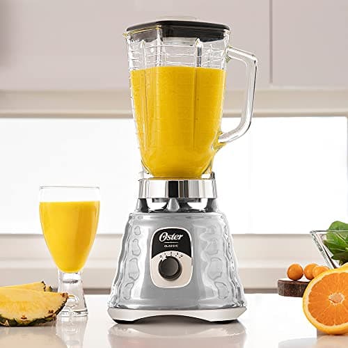 Oster Original 3 Speed Chrome Blender, 6 Times more Durable Motor, 10 Times Stronger, 5 Cup Glass Jar 11