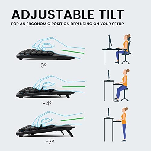 Perixx PERIBOARD-535BR Wired Ergonomic Mechanical Split Keyboard - Low-Profile Brown Tactile Switches - Programmable Feature with Macro Keys - Compatible with Windows and Mac OS X - US English, Black 6