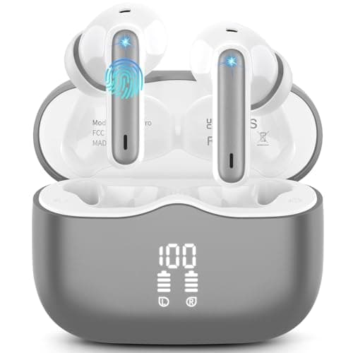 xinwld Headphones Wireless Bluetooth 5.3 in Ear Headphones with 4 Microphone, Wireless HiFi Stereo Noise Cancelling Earbud, 40H Hours, LED Indicator, IP7 Waterproof for iOS Android