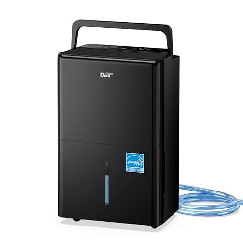 DuraComfort 50 Pint Dehumidifier, Built-in Pump, 4500 Sq Ft Coverage, Energy Star, Black