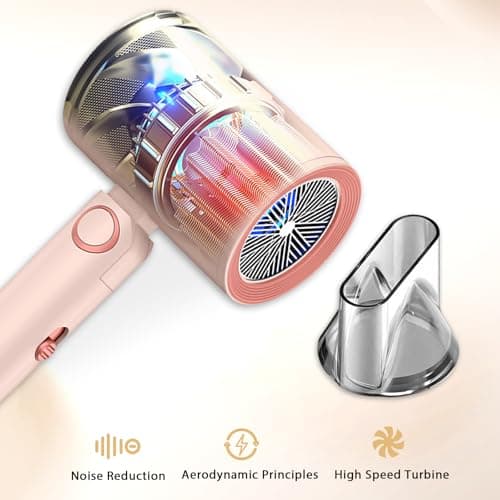 CLGTTBF Portable Hair Blow Dryer with Nozzle, Double Blue Light Hair Dryers for Women, 1000W Mini Travel Blow Dryer，Pink 7
