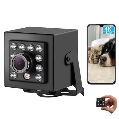 REVODATA Mini 5MP PoE Security Camera, 940nm Invisible IR Night Vision, 3.6mm Lens(75° FOV), 5 Megapixels@20fps, Ultra HD IP Cam for Indoor Home Surveillance, Remote Viewing, Work with NVR (I708-POE)