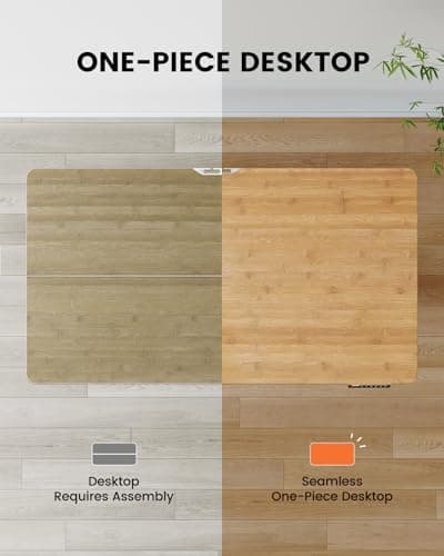 ErGear Whole Piece Standing Desk with Bamboo Desktop, Adjustable Stand Up Desk for Home Office, Electric Computer Desk Workstation with Cable Management Tray, 48x24 inch, Bamboo, EGESD64RB 6