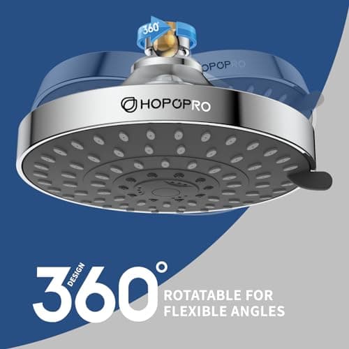 HOPOPRO 5-Mode High Pressure Shower Head - The Washington Post, NBC News, Today TV Show Recommended - High Flow Fixed Showerheads (6 Inch Chrome) 4