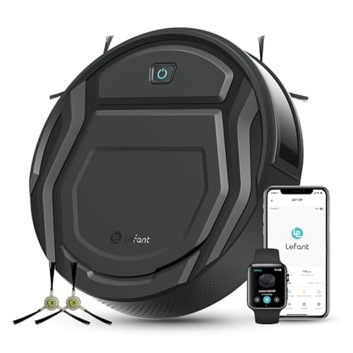 Lefant Robot Vacuum Cleaner M210 Pro,Slim,Quiet,2200Pa Suction,120 Min Self-Charging Robotic Vacuums, Freemove 3.0,WiFi/APP/Alexa,6 Cleaning Modes Ideal for Hard Floors Pet Hair Low Carpet,Black