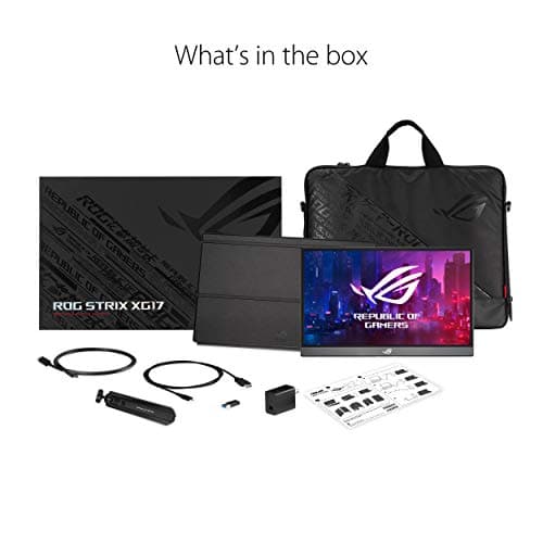ASUS ROG Strix 17.3" 1080P Portable Gaming Monitor (XG17AHP)-FHD, IPS, 240Hz, Adaptive-Sync, Built-in Battery, ROG Bag, Tripod Stand, USB Type-C, Micro HDMI for Laptop, PC, Console, 3-Year Warranty 7