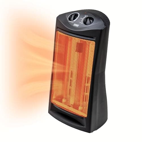 EZ-HEAT 1,500-Watt Radiant Quartz Tower Space Heater with Dual Heating Settings, Adjustable Thermostat, Overheat Protection, Safety Tip Over Switch, MG-QGW15-607
