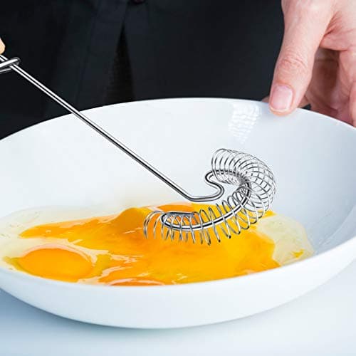 Patelai 4 Pieces Stainless Steel Egg Flat Whisk Wire Coil Scandinavian Sauce Whisk for Gravy Roux Deglazing Dishwasher Safe Kitchen Tool,2.7 x 10.3 in 6